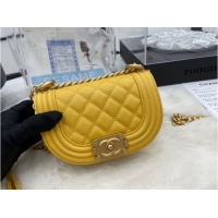 Famous Brand CHANEL MESSENGER BAG MINI BOY AS3315 yellow