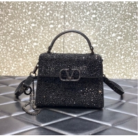 Best Price VALENTINO GARAVANI VSLING Shiny diamond Mini totebag XW2B0G9 Black