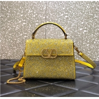 Well Crafted VALENTINO GARAVANI VSLING Shiny diamond Mini totebag XW2B0G9 yellow