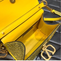 Well Crafted VALENTINO GARAVANI VSLING Shiny diamond Mini totebag XW2B0G9 yellow