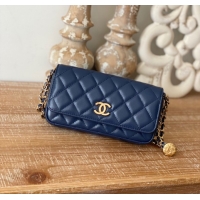 Buy Fashionable Chanel MINI FLAP BAG Lambskin & Gold-Tone Metal AP81210 BLUE