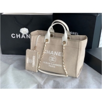 Luxury Cheap Chanel Canvas Tote Shopping Bag B66941 light gray