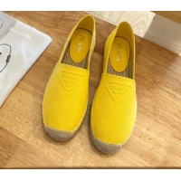 Top Grade Prada Logo Canvas Espadrilles 2072204 Yellow