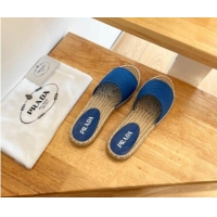 Purchase Prada Logo Canvas Espadrille Slide Sandals 072208 Blue