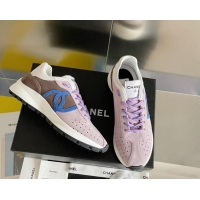 Shop Duplicate Chanel Suede Sneakers G39074 Light Purple/Dark Gray 2052025