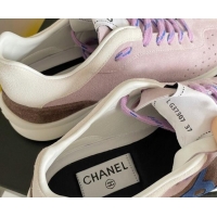 Shop Duplicate Chanel Suede Sneakers G39074 Light Purple/Dark Gray 2052025