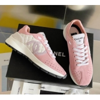 Popular Style Chanel Suede Sneakers G39074 Pink/White