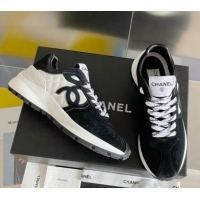 Charming Chanel Suede Sneakers G39074 Black/White