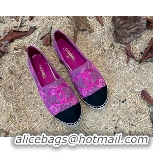 Luxury Chanel CC Denim Espadrilles G39028 Purple