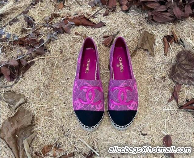 Luxury Chanel CC Denim Espadrilles G39028 Purple