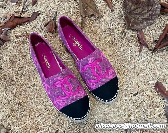 Luxury Chanel CC Denim Espadrilles G39028 Purple