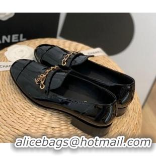 Grade Quality Chanel Patent Calfskin Chain Loafers G38559 Black