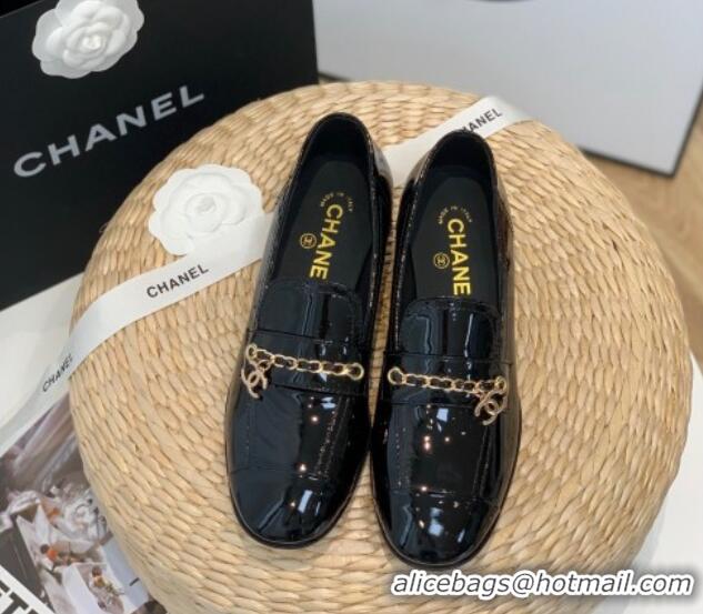 Grade Quality Chanel Patent Calfskin Chain Loafers G38559 Black