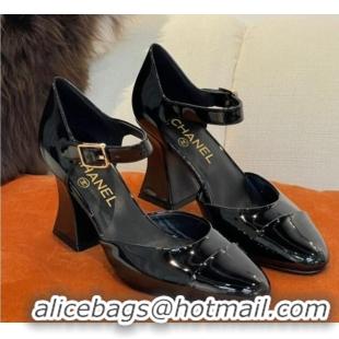 Grade Quality Chanel Patent Calfskin Open Shoes Pumps 8.5cm G39052 Black