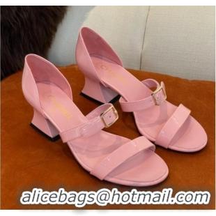 Discount Chanel Patent Calfskin Sandals 5.5cm G39050 Pink