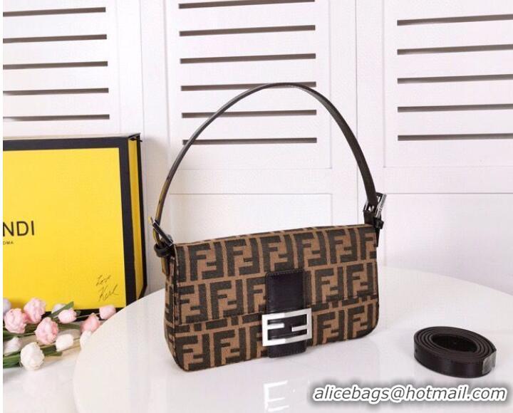 Classic Specials FENDI BAGUETTE fabric bag black 8BR011 Silver Hardware