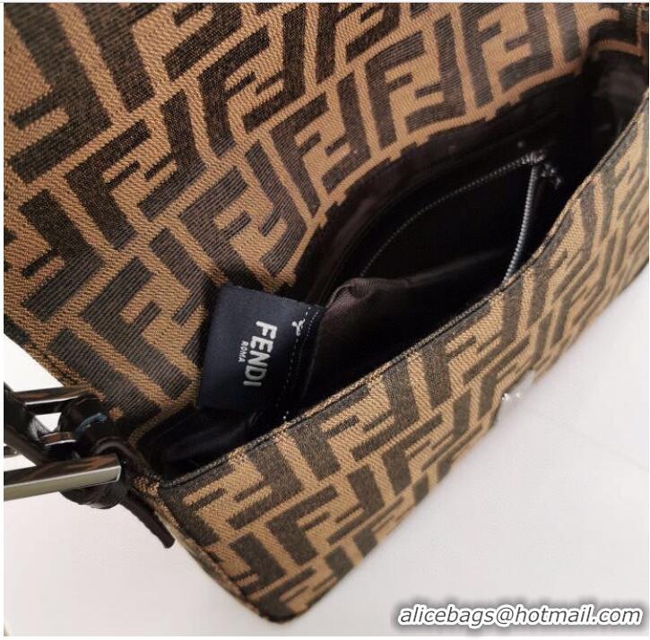 Classic Specials FENDI BAGUETTE fabric bag black 8BR011 Silver Hardware