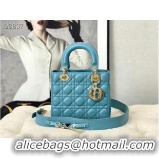 Best Product LADY DIOR MY ABCDIOR BAG Cannage Lambskin M0538O light blue