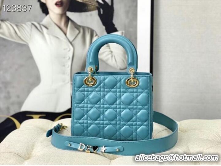 Best Product LADY DIOR MY ABCDIOR BAG Cannage Lambskin M0538O light blue