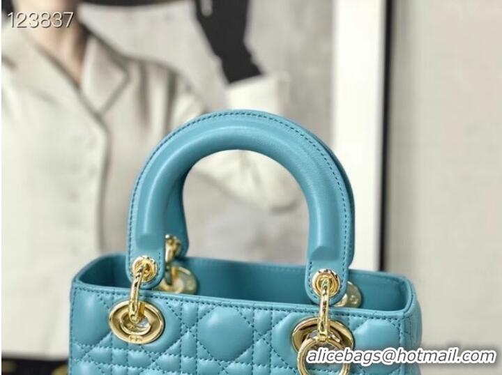 Best Product LADY DIOR MY ABCDIOR BAG Cannage Lambskin M0538O light blue