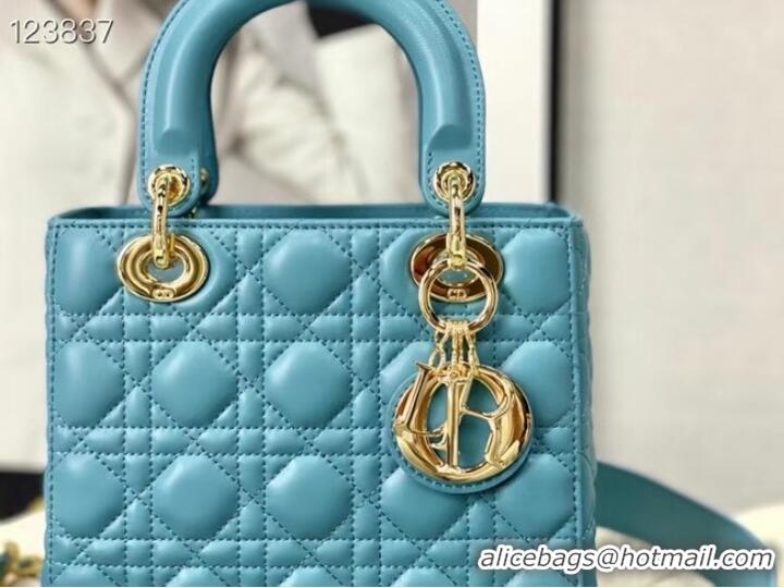 Best Product LADY DIOR MY ABCDIOR BAG Cannage Lambskin M0538O light blue