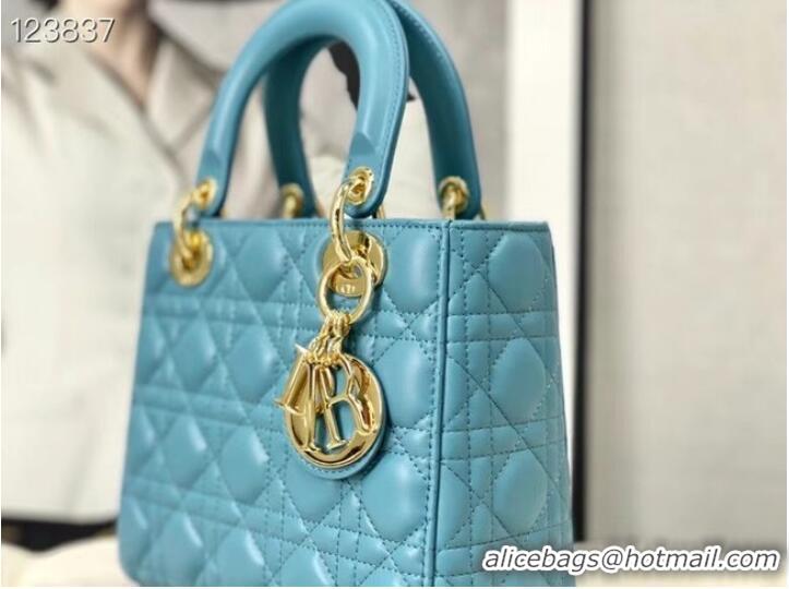 Best Product LADY DIOR MY ABCDIOR BAG Cannage Lambskin M0538O light blue