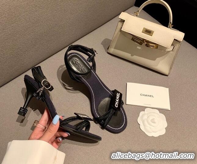 Low Cost Chanel Logo Patch Sandals Black 060225