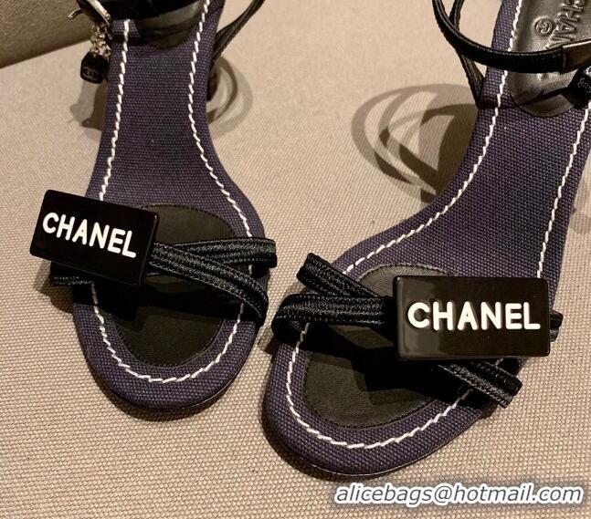 Low Cost Chanel Logo Patch Sandals Black 060225