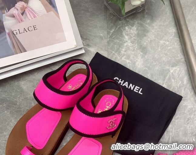 Luxury Chanel Thong Flat Slide Sandals Pink 062066