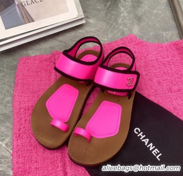 Luxury Chanel Thong Flat Slide Sandals Pink 062066