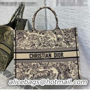 Promotional Dior Large Book Tote Bag in Beige Toile de Jouy Embroidery M16E 2022