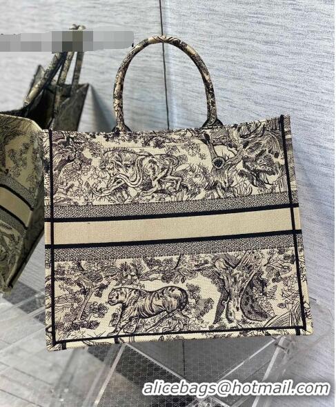 Promotional Dior Large Book Tote Bag in Beige Toile de Jouy Embroidery M16E 2022