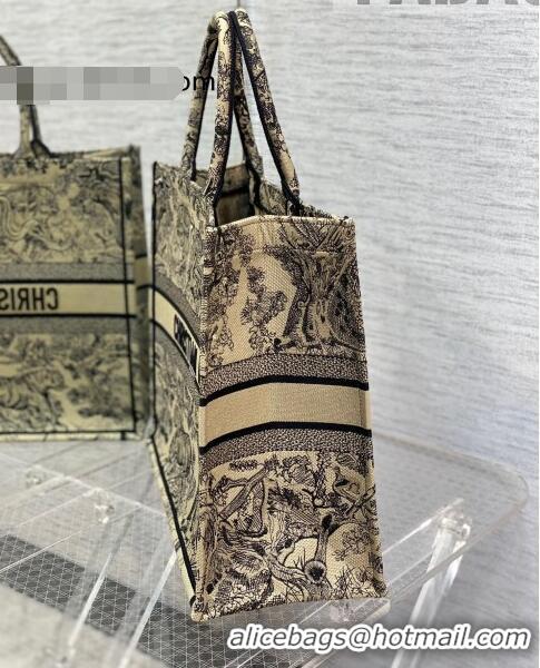 Promotional Dior Large Book Tote Bag in Beige Toile de Jouy Embroidery M16E 2022