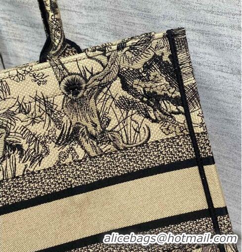 Top Quality Dior Medium Book Tote Bag in Beige Toile de Jouy Embroidery M16E 2022