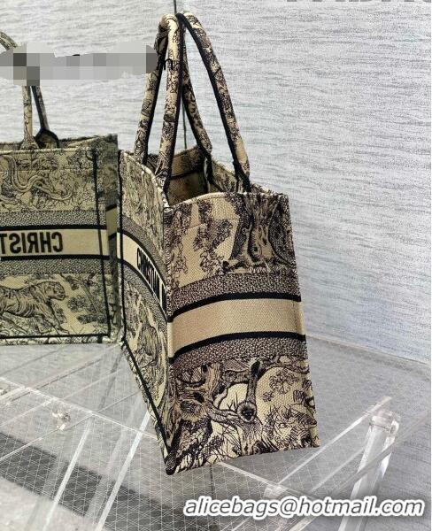 Top Quality Dior Medium Book Tote Bag in Beige Toile de Jouy Embroidery M16E 2022