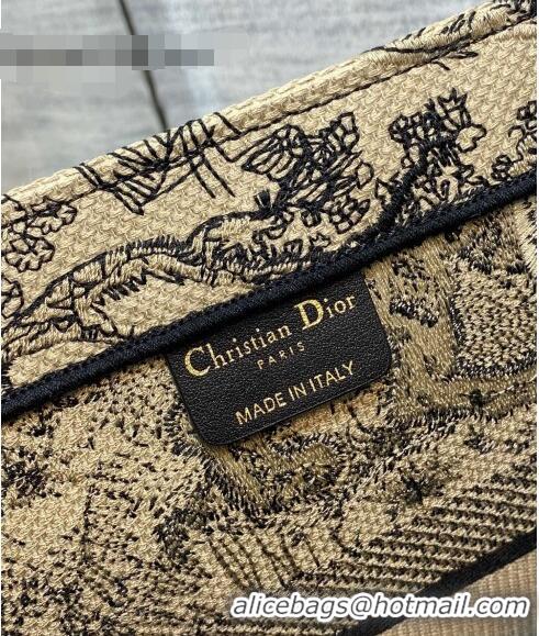 Top Quality Dior Medium Book Tote Bag in Beige Toile de Jouy Embroidery M16E 2022