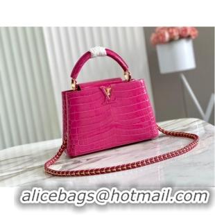 Unique Grade Louis Vuitton crocodile skin CAPUCINES BB M48865 Rose