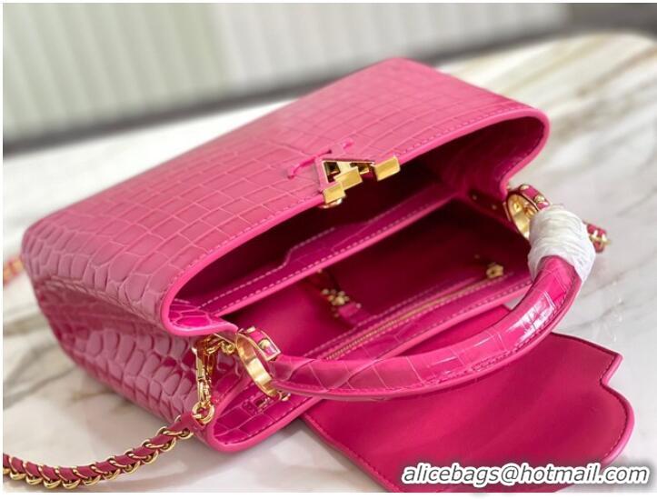 Unique Grade Louis Vuitton crocodile skin CAPUCINES BB M48865 Rose