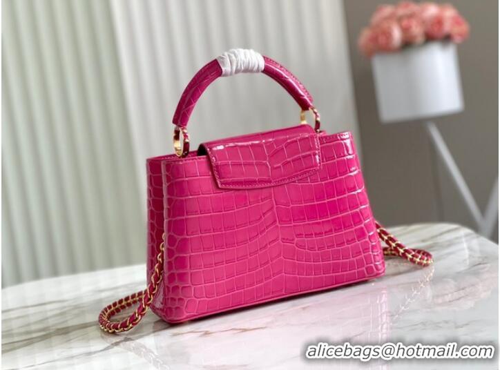 Unique Grade Louis Vuitton crocodile skin CAPUCINES BB M48865 Rose