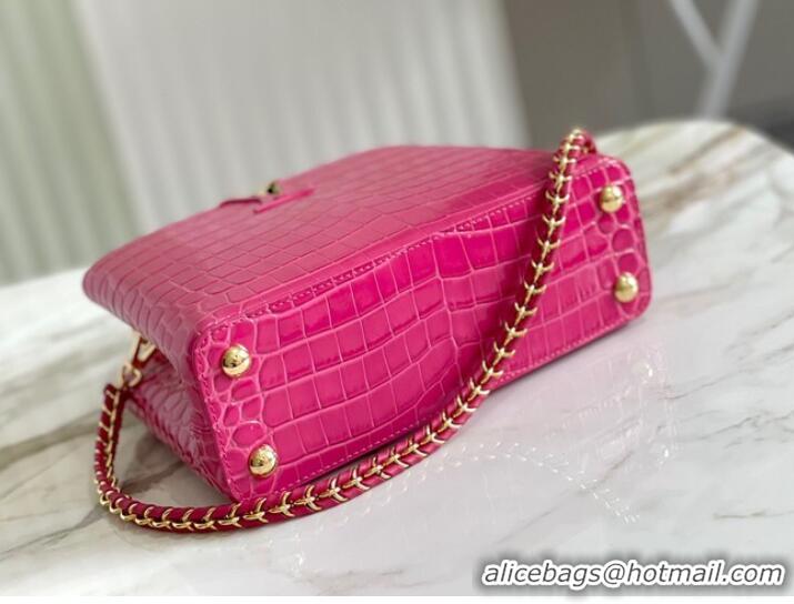 Unique Grade Louis Vuitton crocodile skin CAPUCINES BB M48865 Rose