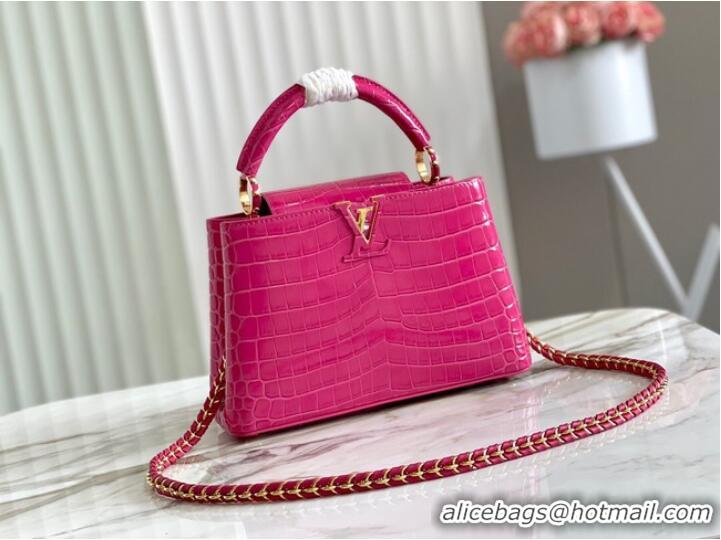 Unique Grade Louis Vuitton crocodile skin CAPUCINES BB M48865 Rose