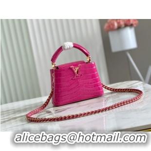 Grade Promotional Louis Vuitton crocodile skin CAPUCINES MINI M81190 rose