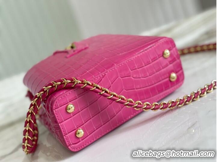 Grade Promotional Louis Vuitton crocodile skin CAPUCINES MINI M81190 rose