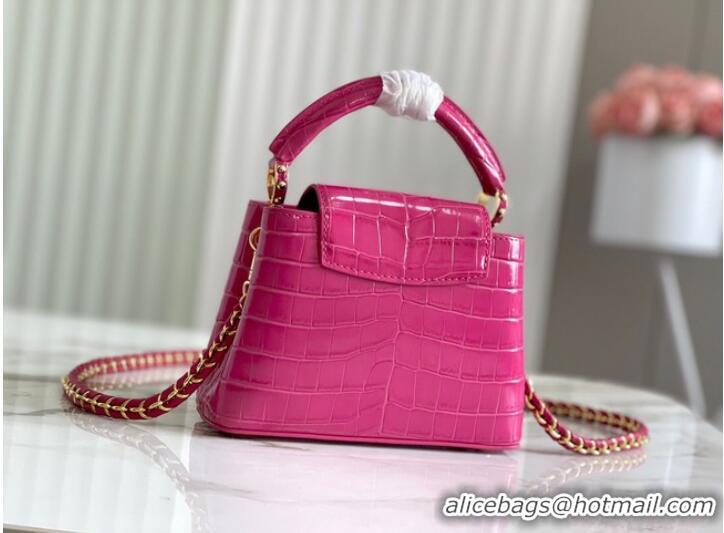 Grade Promotional Louis Vuitton crocodile skin CAPUCINES MINI M81190 rose