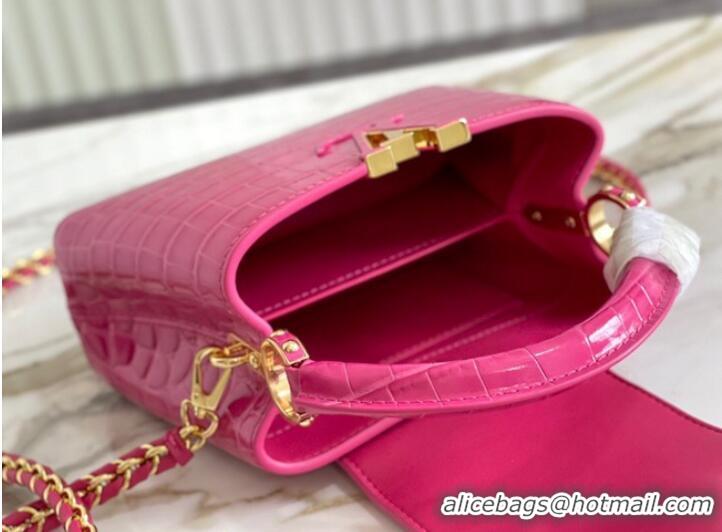 Grade Promotional Louis Vuitton crocodile skin CAPUCINES MINI M81190 rose