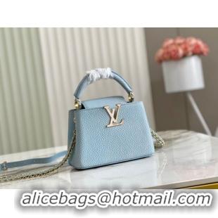 Top Grade Louis Vuitton CAPUCINES MINI M81190 light blue