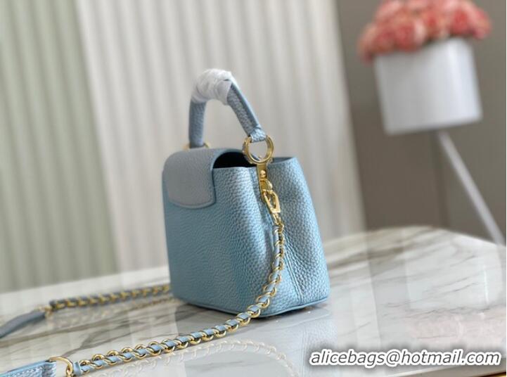 Top Grade Louis Vuitton CAPUCINES MINI M81190 light blue