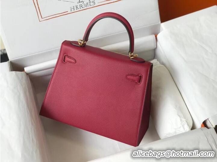 Trendy Design Hermes Original Epsom Leather KEL2578 Burgundy