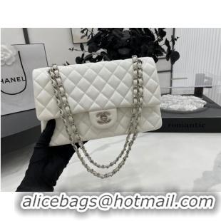 Traditional Specials Chanel 2.55 Series Flap Bag Original Sheepskin Leather A1112 White Silver-Tone