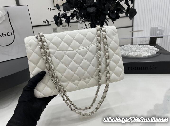 Traditional Specials Chanel 2.55 Series Flap Bag Original Sheepskin Leather A1112 White Silver-Tone